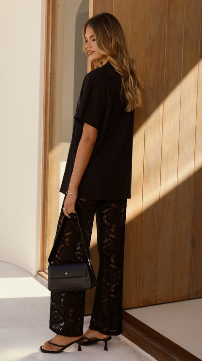 Azura Shirt And Pants Set - Black