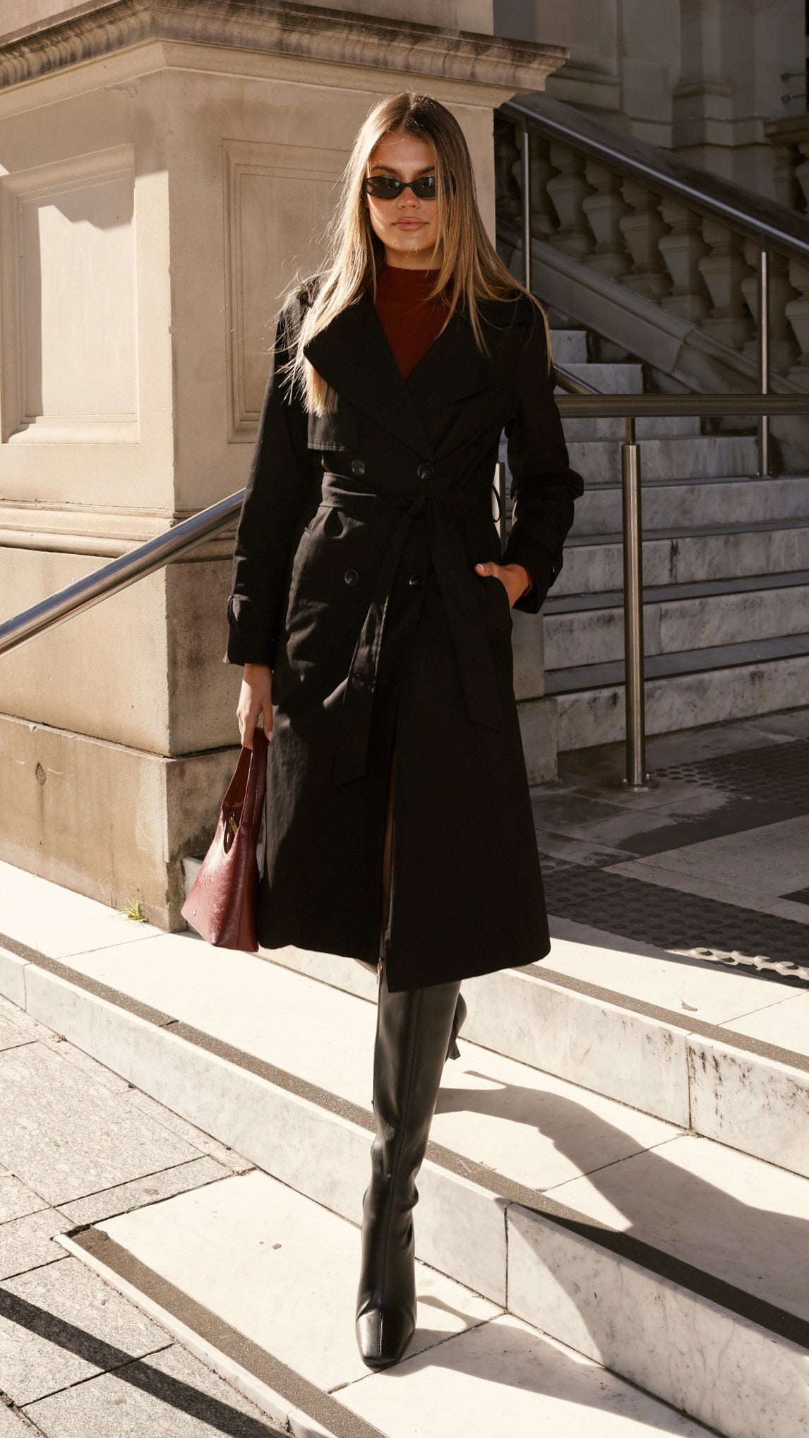 Byron Trench Coat - Black