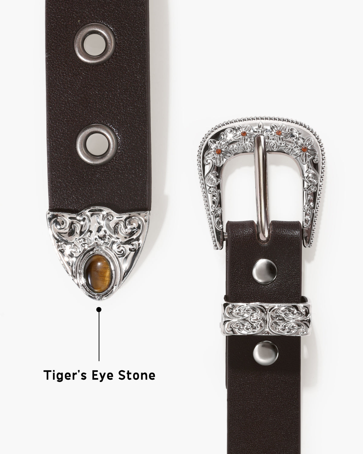 Bind Tiger’s Eye Embellished Buckle Wristband