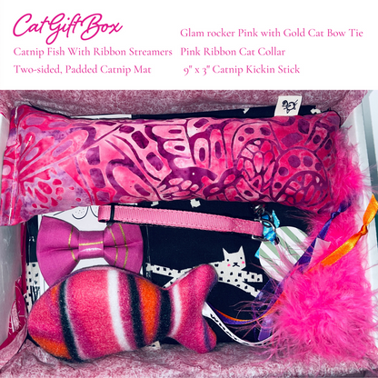 5 Piece Pretty and Pink Cat Gift Box with 19 x 17 Catnip Mat