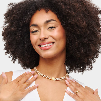 Gala Pavé Initial Choker (Gold)