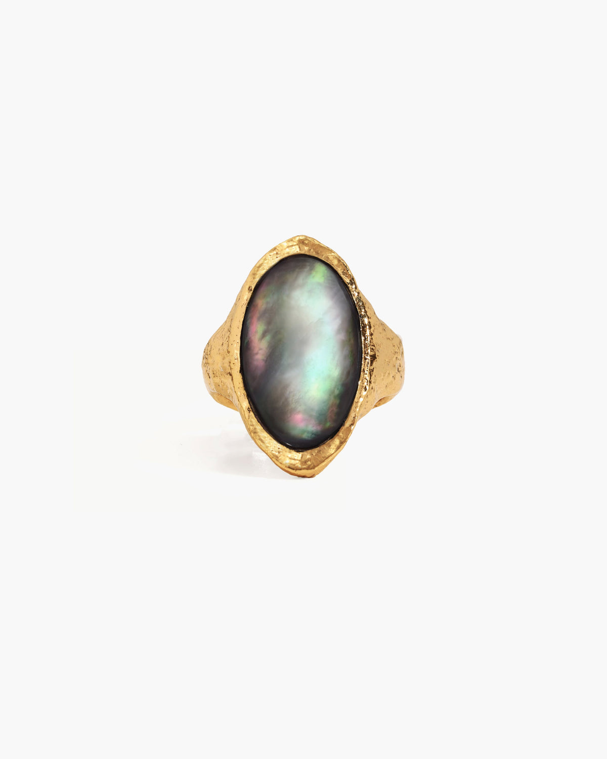 Midnight Oval Shell Ring