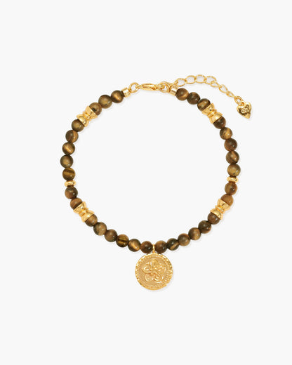 Tiger's Eye Coin Bracelet