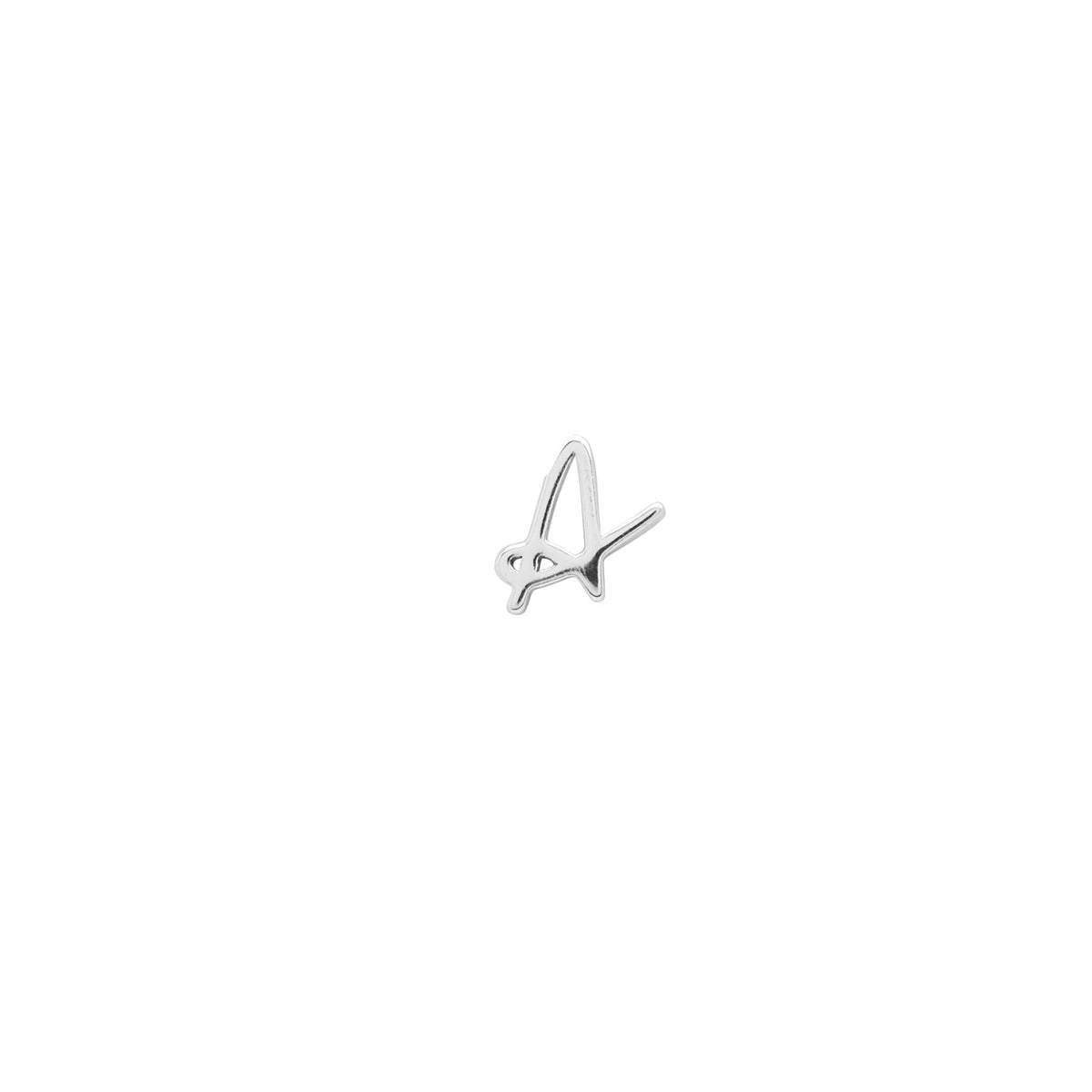 Signature Initial Stud Earring (Silver)