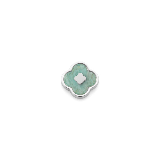 Amazonite Clover Charms (Silver) - Clover
