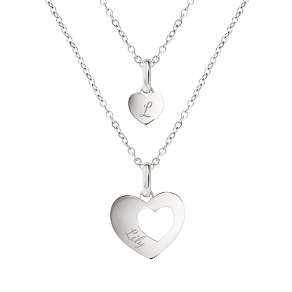Heart 'Mini & Me' Pendant (Silver) - CS Replacement