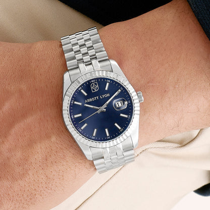 Belgravia 41 Blue Men's Watch (Silver)
