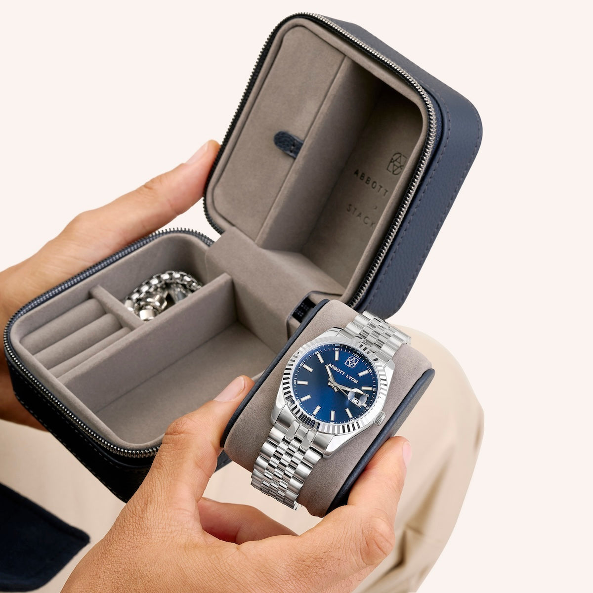 Belgravia 41 Blue Men's Watch (Silver)