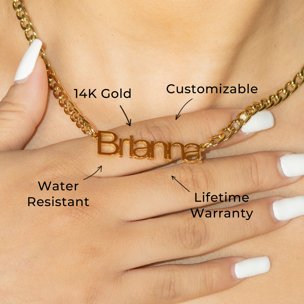 Women Jewelry - Gold Name Necklace | Style # N14