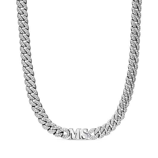 Gala Pavé Initial Choker (Silver)