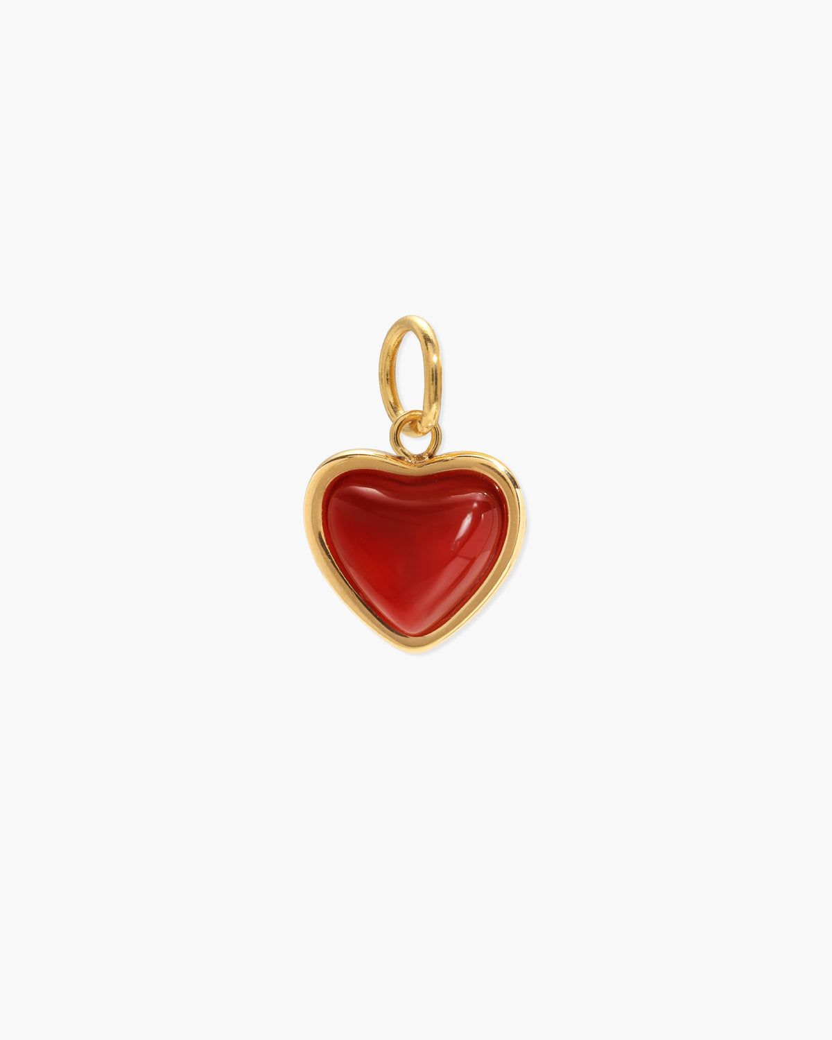 Carnelian Stone Heart Charm