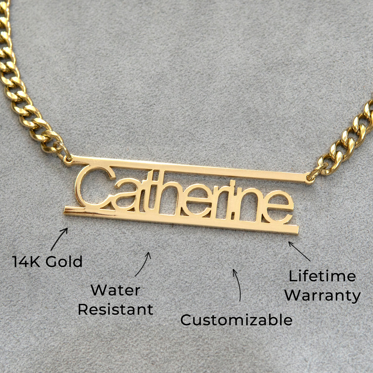 Women Jewelry - Gold Name Necklace | Style # N15