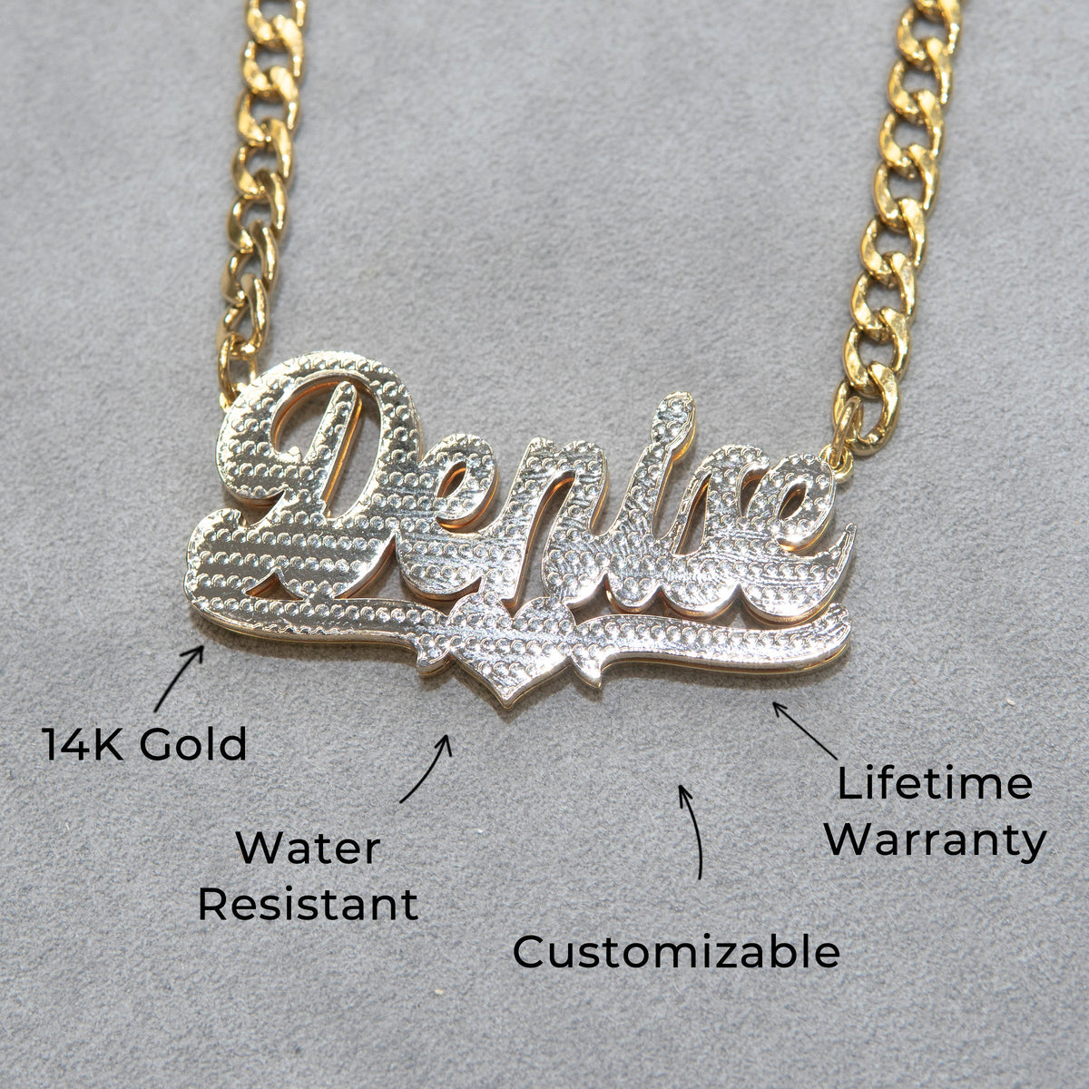 Women Jewelry - Gold Name Necklace | Style # N16