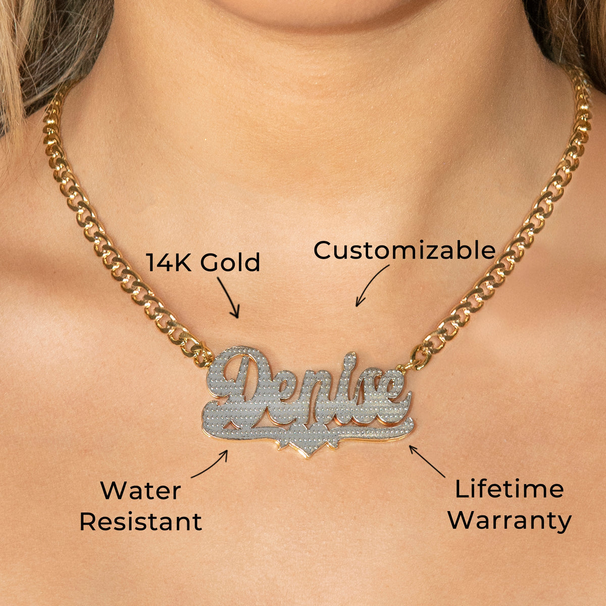 Women Jewelry - Gold Name Necklace | Style # N16