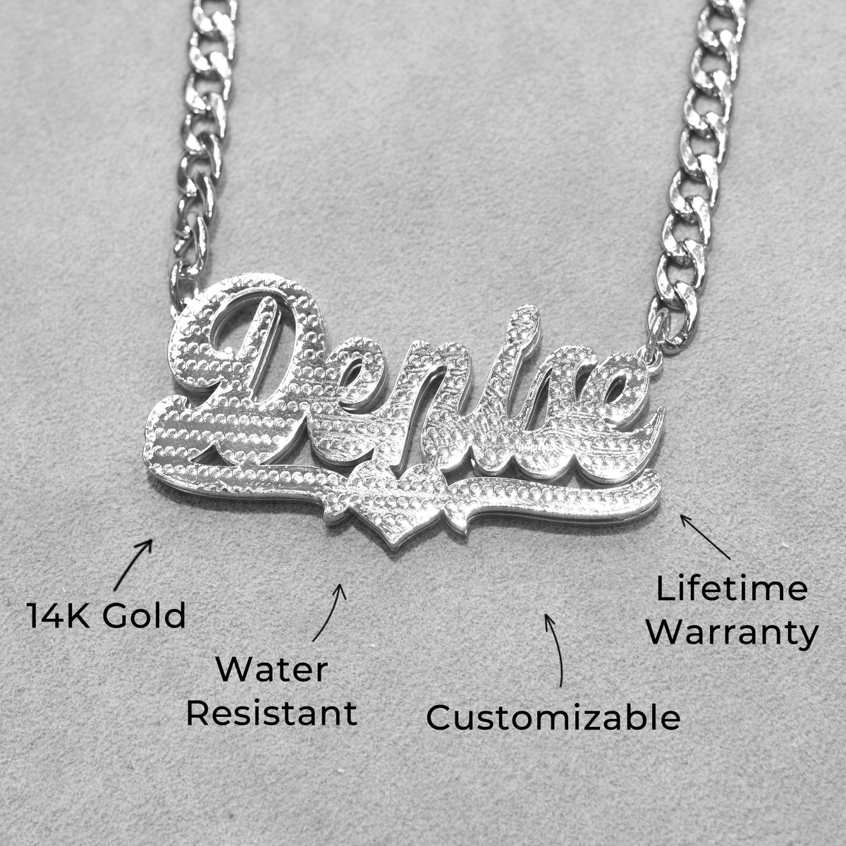 Women Jewelry - White Gold Name Necklace | Style # N16