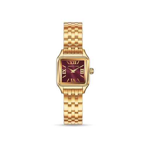 Essence 19mm Burgundy Watch (Gold)