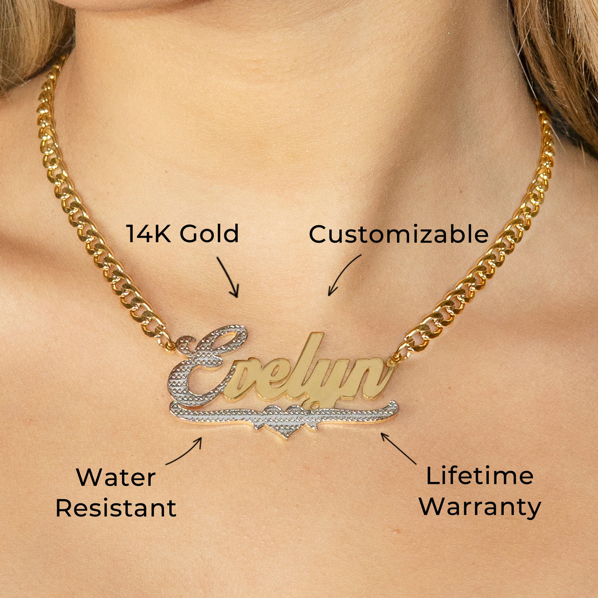 Women Jewelry - Gold Name Necklace | Style # N19