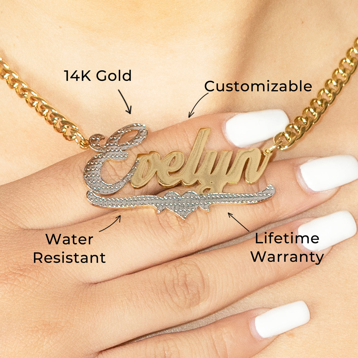 Women Jewelry - Gold Name Necklace | Style # N19