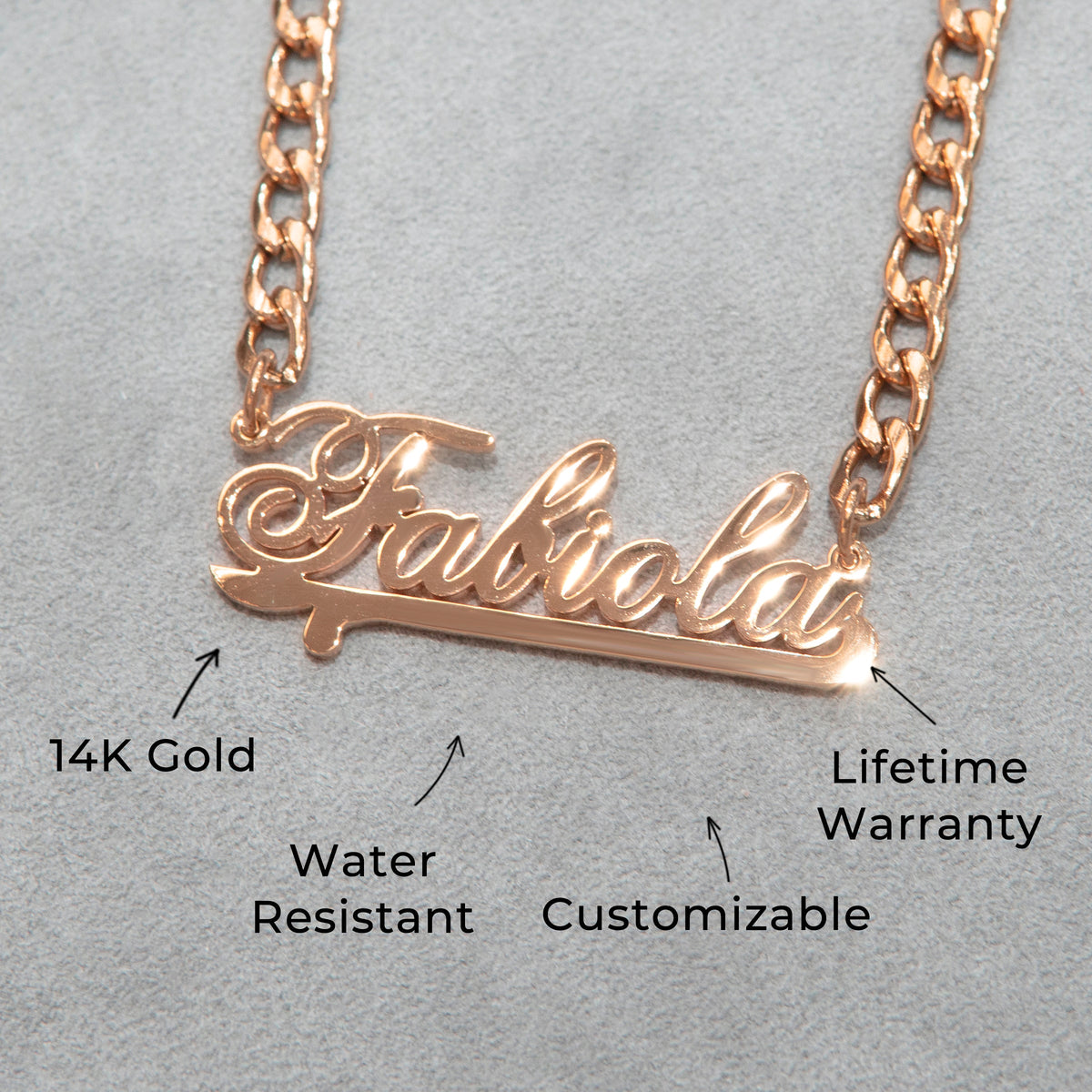 Women Jewelry - Rose Gold Name Necklace | Style # N23