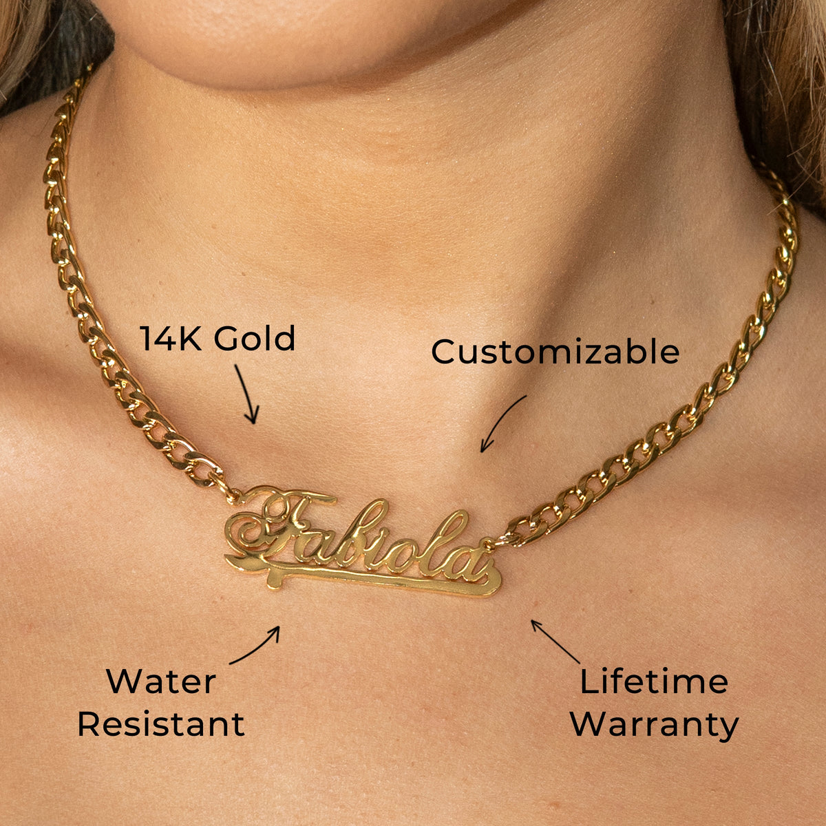 Women Jewelry - Gold Name Necklace | Style # N23