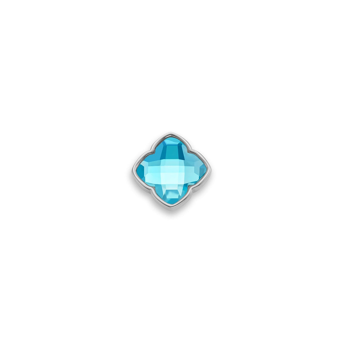 Faceted Birthstone Clover Pendant (Silver)