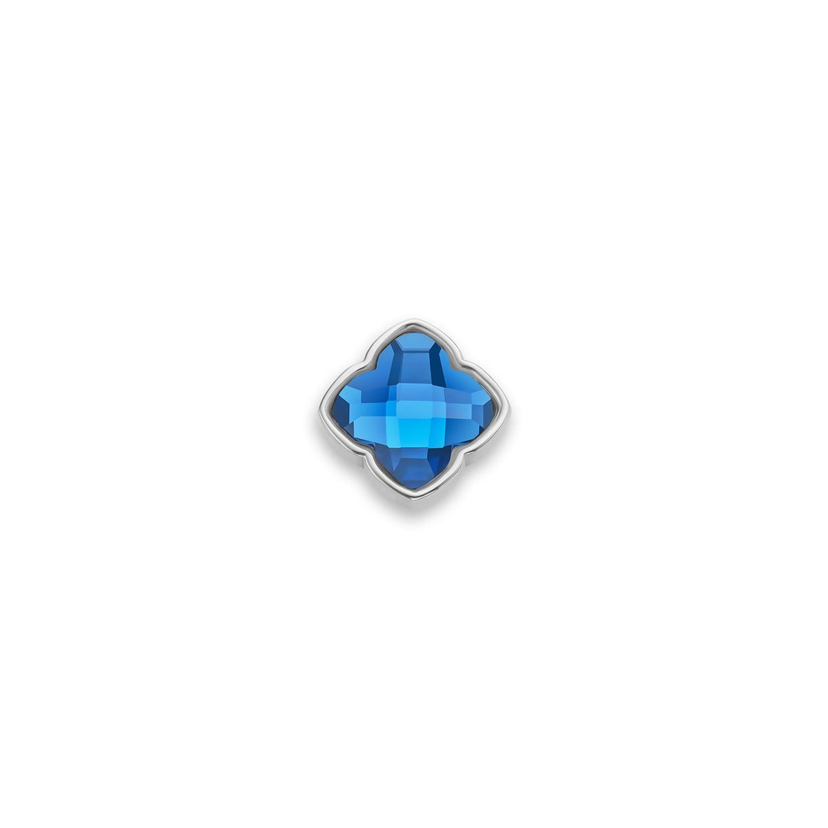 Faceted Birthstone Clover Pendant (Silver)