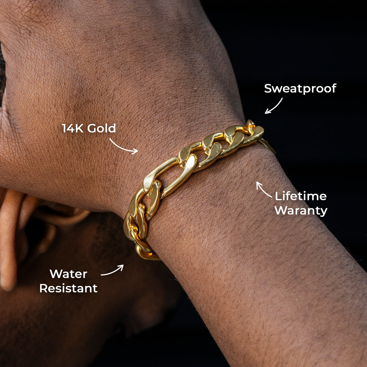Gold Jewelry -  Gold Figaro Bracelet