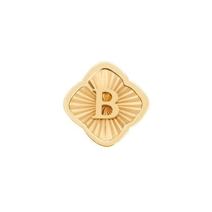 Rosette Textured Clover Charms (Gold) - Initials
