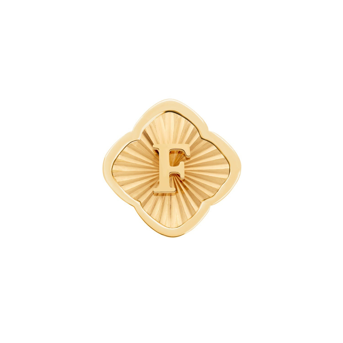 Rosette Textured Clover Charms (Gold) - Initials