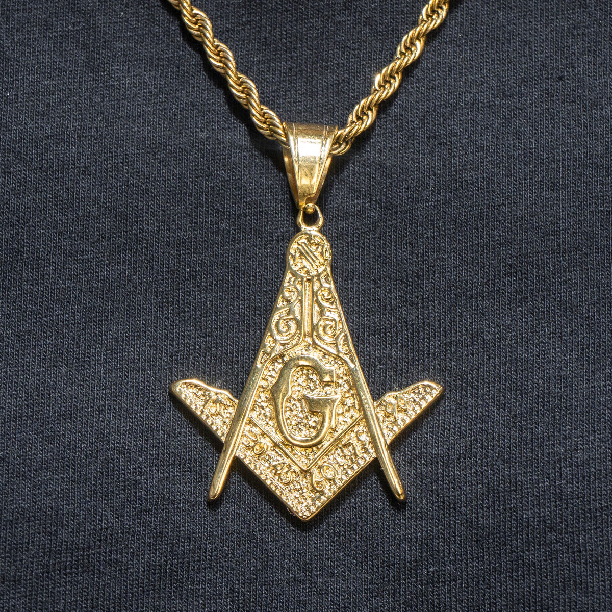 Mens Jewelry -  14K Gold Freemason Necklace | Appx. 17.5 Grams