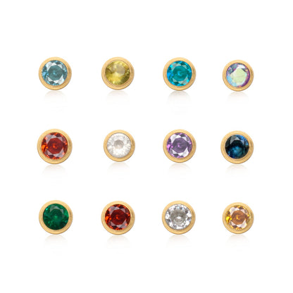 Birthstone Stud Earring (Gold)