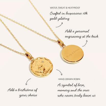 Murphys Sketches x Abbott Lyon Custom Robin Coin Necklace (Gold)