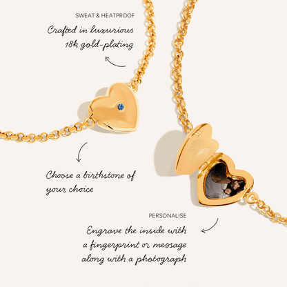 Heart Photo Locket Bracelet (Gold)