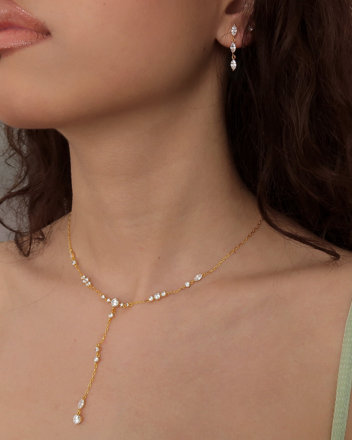 Adriana Necklace & Crystal Marquise Earrings Set