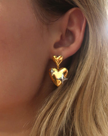Galaxy in Heart Earrings