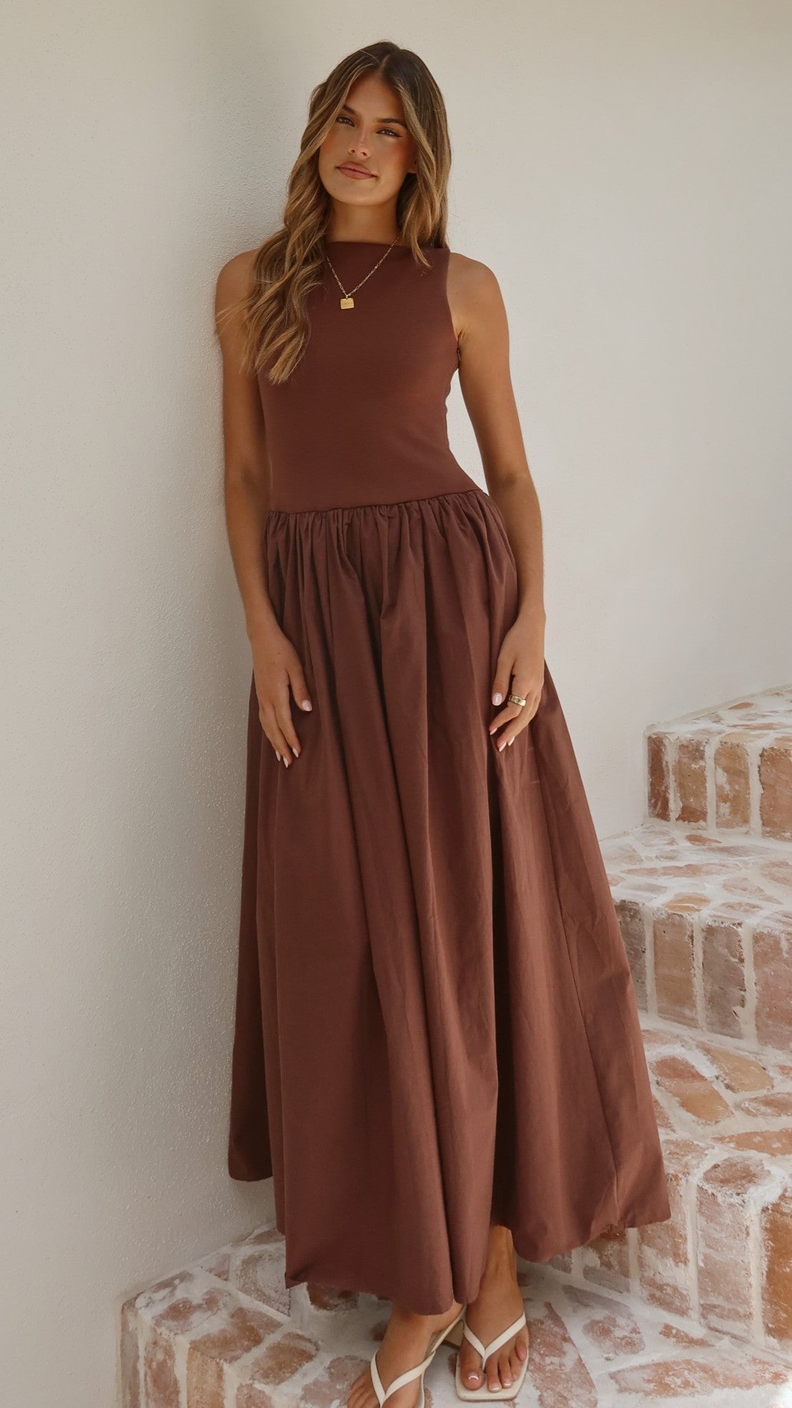 Alita Maxi Dress - Chocolate