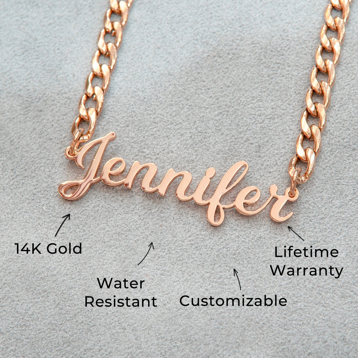 Women Jewelry - Rose Gold Name Necklace | Style # N05