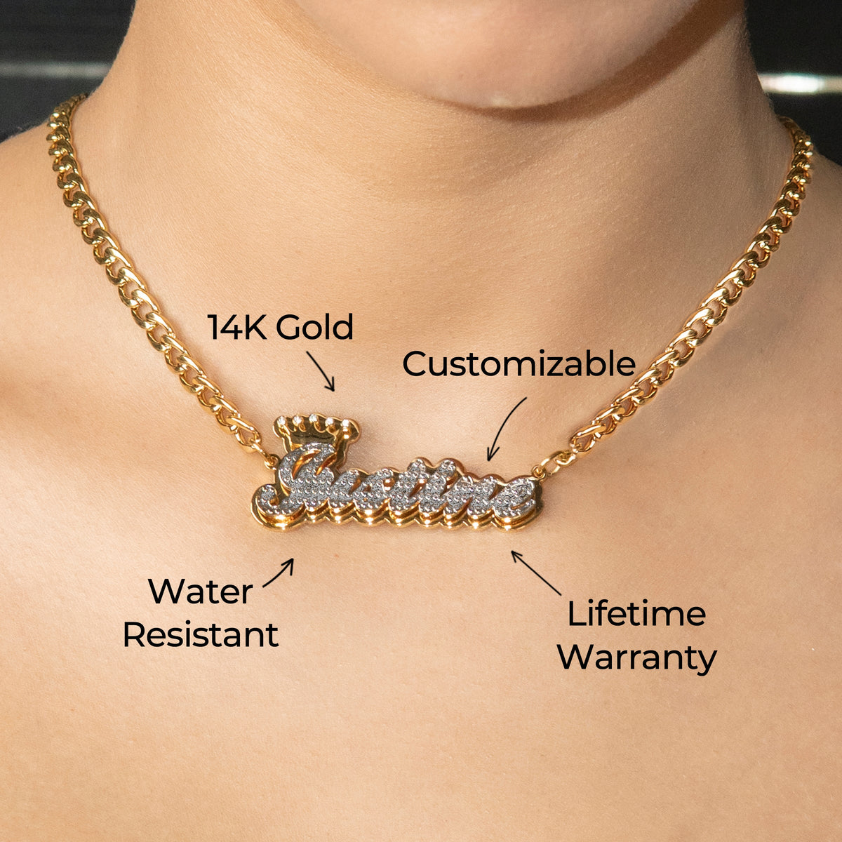 Women Jewelry - Gold Name Necklace | Style # N34
