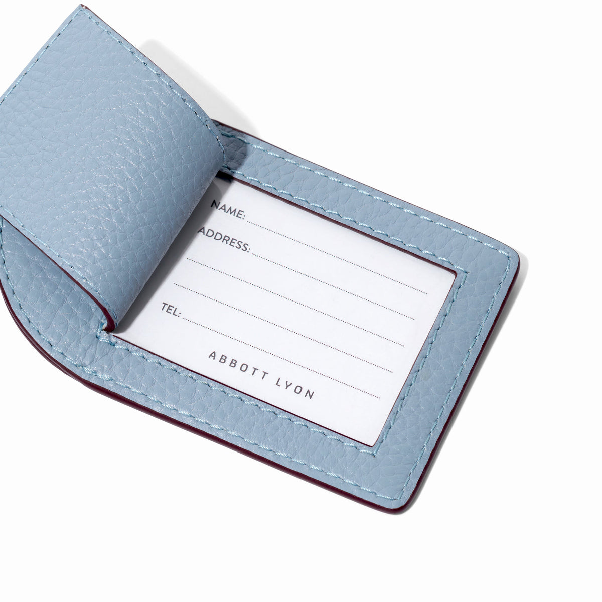 Leather Luggage Tag (Powder Blue)