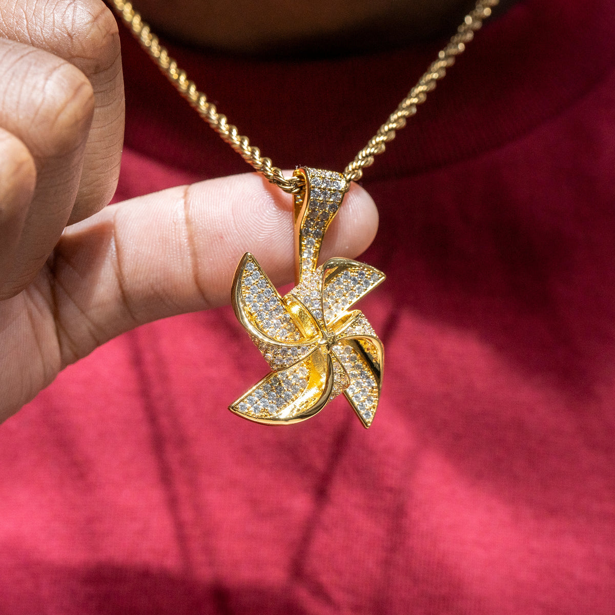 Mens Jewelry - Iced Out VVS Pinwheel Pendant | 12.7 Grams