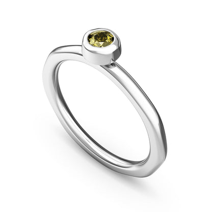 Fine Molten Organic Birthstone Ring (Silver)