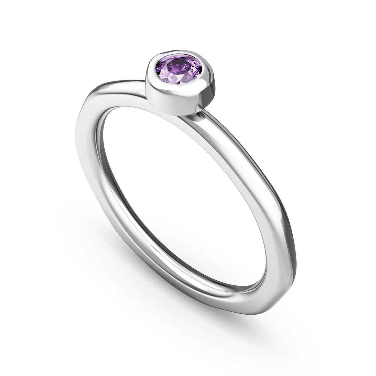Fine Molten Organic Birthstone Ring (Silver)