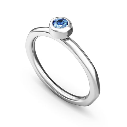 Fine Molten Organic Birthstone Ring (Silver)