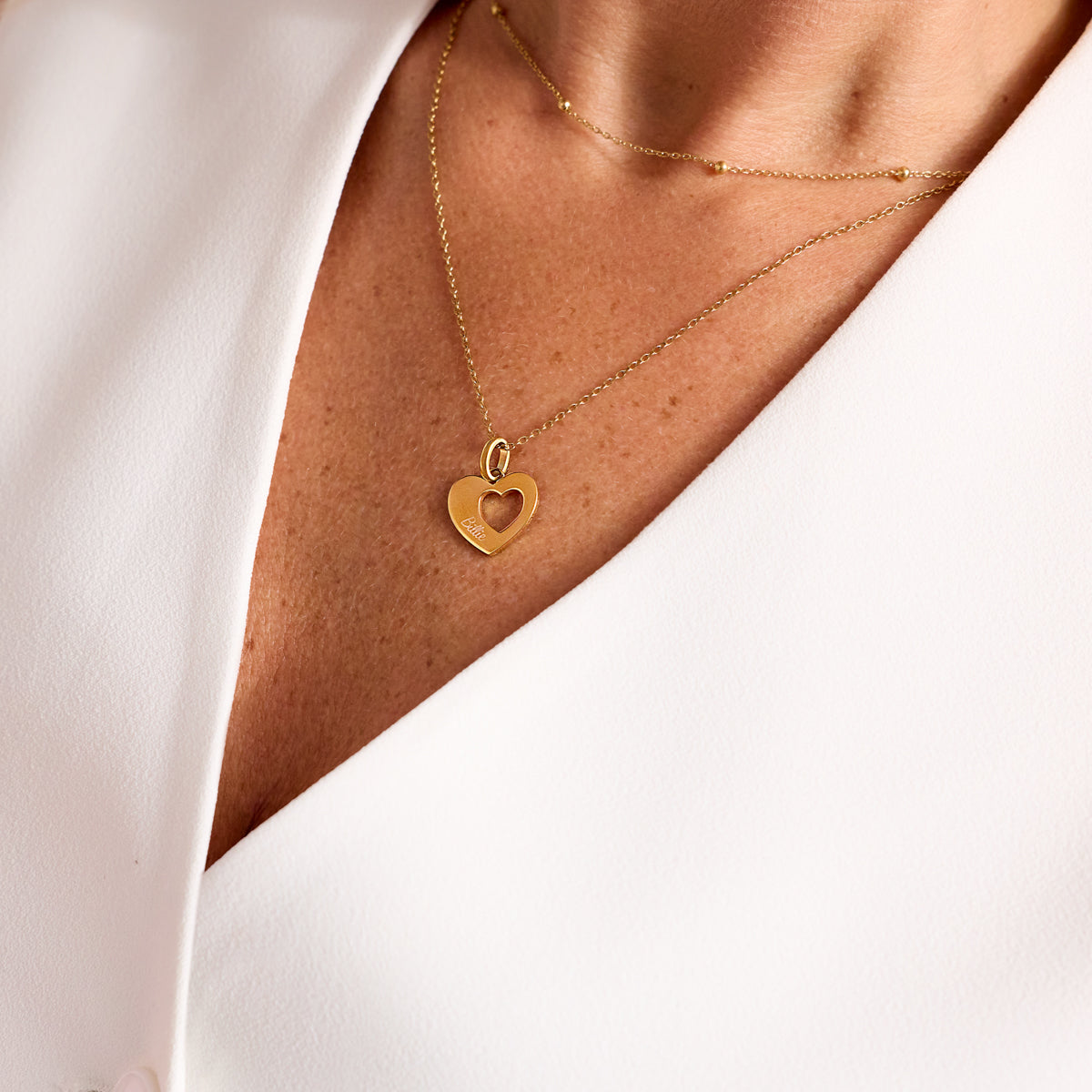 Heart 'Mini & Me' Necklace Set (Gold)