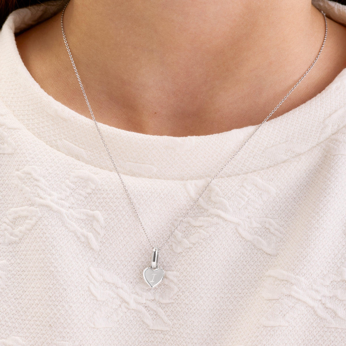 Heart 'Mini & Me' Necklace Set (Silver)