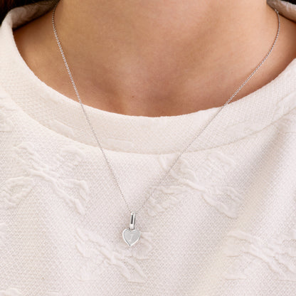 Heart 'Mini & Me' Necklace Set (Silver)