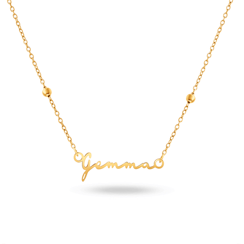 Mini Signature Name Necklace (Gold)