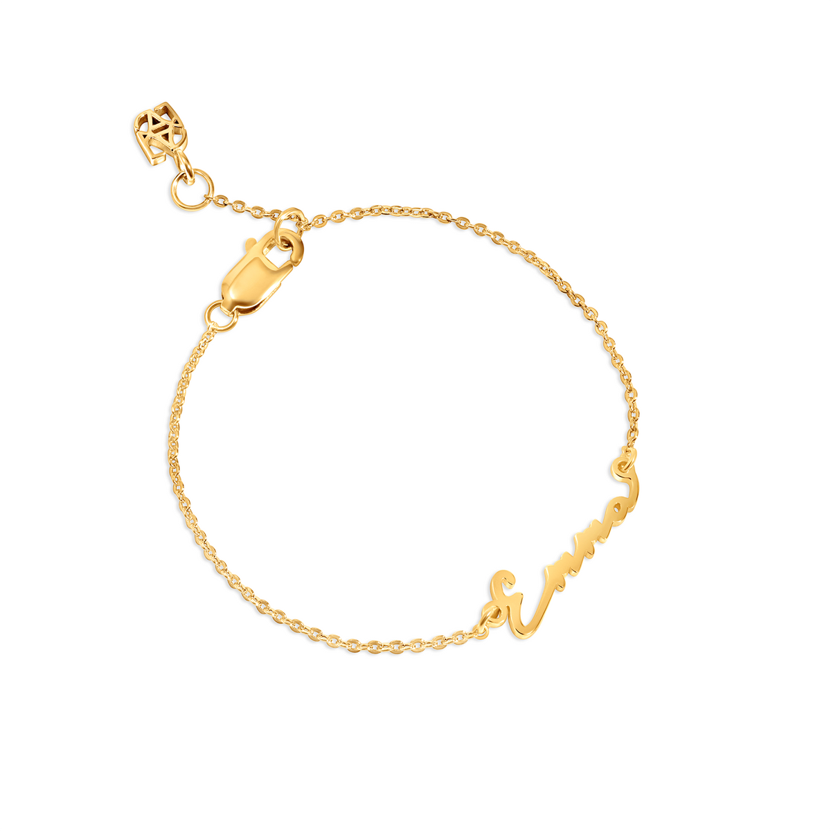 Fine Mini Signature Name Bracelet (Gold)