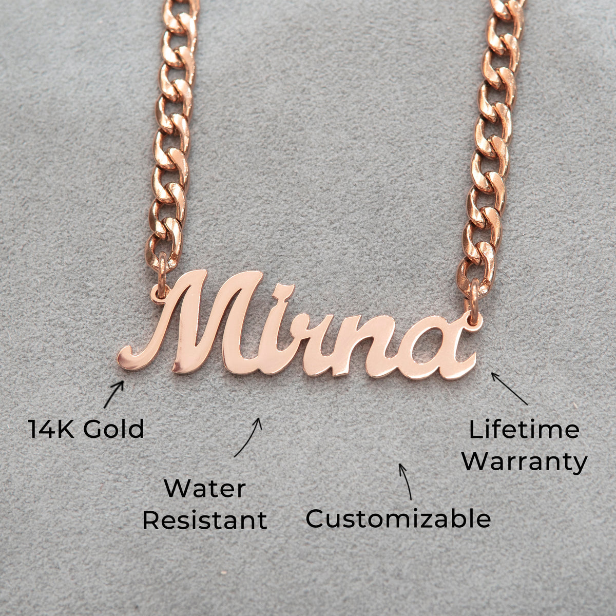 Women Jewelry - Rose Gold Name Necklace | Style # N06