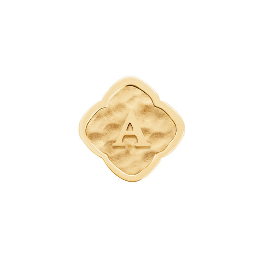 Rosette Molten Clover Charms (Gold) - Initials